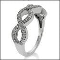 Wedding Eternity Symbol Pave .50 TCW Cubic Zirconia 14K White Gold Band