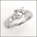 Solitaire 1.25 Round Diamond CZ Lucida Style Cubic Zirconia 14k White Gold Ring