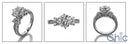 Engagement 2 Ct Round Center engraved Shank Cubic Zirconia Cz Ring