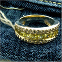Wedding Canary Princess Channel Yellow Gold Cubic Zirconia CZ Band