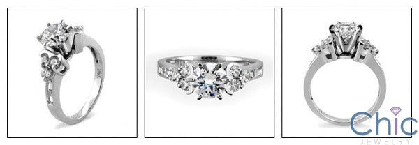 Engagement Round 1 Ct Center channeled Cubic Zirconia Cz Ring