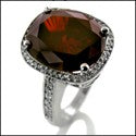 Anniversary 6.5 Oval Garnet Pave Ct Gallery Cubic Zirconia Cz Ring