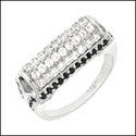 Fine Jewelry Black Ct Dimond Clear CZ Cubic Zirconia Cz Ring