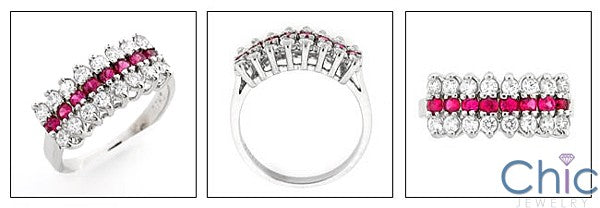 Fine Jewelry .40 TCW Ruby Ct Diamond Share Prong Cubic Zirconia Cz Ring