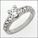 Engagement 1 Round Center Cubic Zirconia Cz Ring