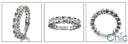 Wedding Sizable Eternity Style Princess Cubic Zirconia Prong Set Band 14K White Gold