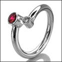 Fine Jewelry Ruby Ct Diamond CZ Bandezel Tube Cubic Zirconia Cz Ring