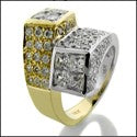 Anniversary Two Tone Invisible Pave Cubic Zirconia Cz Ring