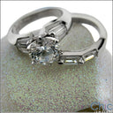 Matching Set 2.75 Ct Round Center Baguettes Cubic Zirconia Cz Ring