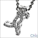 Cubic Zirconia Cz Tiger Charm In Pave Pendant