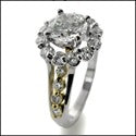 Engagement Two Tone 1 Ct Center in Halo Cubic Zirconia Cz Ring