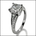 Engagement Princess 1 Ct Pave Cubic Zirconia Cz Ring