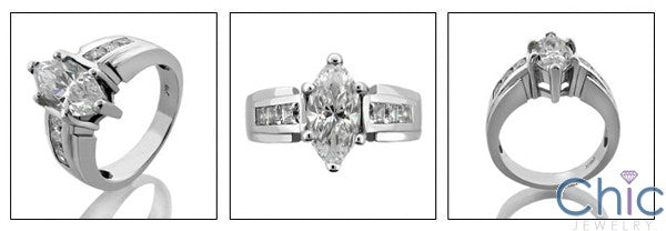 Engagement 2 Ct Marquise Cubic Zirconia Cz Ring