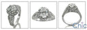 Cubic Zirconia Oval 1.5 Carat Ring With Pave Halo 14K White Gold Ring
