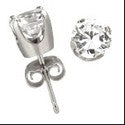 2 Ct Round Of Crown Prong Set Cubic Zirconia CZ Earrings