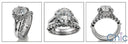 Matching Set 2 Ct Round Center Halo Ct Share Prong Wedding Cubic Zirconia Cz Ring