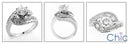 Cubic Zirconia Twist Engagement Ring 1 Carat Round Center Pave 14K White Gold