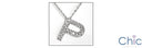 Cubic Zirconia Cz P Letter Pave Initial Pendant