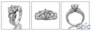 Engagement 2 Ct Brilliant CZ Bandaguettes Small Round Channel Cubic Zirconia Cz Ring