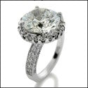 Engagement 4 Ct Round Stone Pave Halo Cubic Zirconia Cz Ring