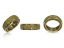 Canary CZ Pave Set Wedding Band for Her 14K Yellow Gold