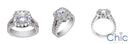 Engagement 1.5 Round Center Halo Ct Split Shank Cubic Zirconia Cz Ring