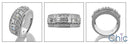 Anniversary 1.5 TCW Round Baguettes Cubic Zirconia Cz Ring