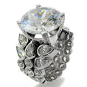 Round Brilliant CZ And Pear Shape Engagement Ring