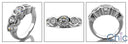Anniversary 5 Stone Round Half Bezel Cubic Zirconia Cz Ring