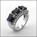 Anniversary Princess Sapphire CZ Diamond Cubic Zirconia Cz Ring