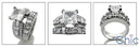 Matching Set 3 Ct Princess Baguettes Cubic Zirconia Cz Ring