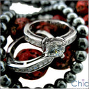 Wedding 1.2 TCW Princess Channel Euro Shank Cubic Zirconia CZ Band 