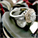 Rose Gold Halo White Gold Shank 1.5 Round Center Cubic Zirconia Engagement Ring