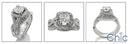 Matching Set 1.25 Cushion Halo Pave Curved Cubic Zirconia Cz Ring