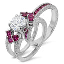 Matching Set Engraved Cubic Zirconia Cz Ring