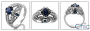 Estate Round Sapphire Pave Cubic Zirconia Cz Ring