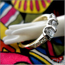 Wedding 3 Round Channeled Two Tone Cubic Zirconia CZ Band