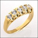 Wedding 5 Round In Half Bezel Cubic Zirconia CZ Band 