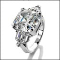 3 Stone 5 Ct Asscher Bullet Cubic Zirconia Cz Ring