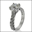 Engagement 1.5 Center Round 4 Prongs Cubic Zirconia 14K White Gold Ring