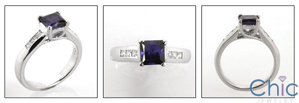 Anniversary 1 Ct Princess Center Channel Cubic Zirconia Cz Ring