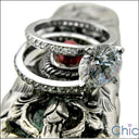 Eternity Round 1 Ct 4 Prong Pave Eternity Cubic Zirconia Cz Ring