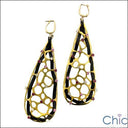 18k Yellow Gold Ct Lea r Cubic Zirconia CZ Earrings