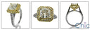 Estate 1.5 Princess in Two Tone Setting Cubic Zirconia Cz Ring