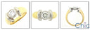 Solitaire 1 Carat Round Bezel Two Tone 14K Gold Cubic Zirconia Ring