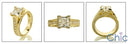 Engagement 1.5 Princess Center 3 Rows Pave Eternity Shank Cubic Zirconia Cz Ring