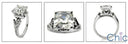 2.5 Carat Asscher Cubic Zirconia in Heart Holding Hands Setting in 14K White Gold