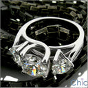 Engagement 2.75 TCW Round Prong Ct Channel Cubic Zirconia Cz Ring