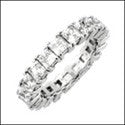 Eternity Princess 3 Carat Weight Prong Set Cubic Zirconia Wedding Band Ring