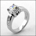 Engagement 1.5 Round Center Stone Ct Princess Channel Cubic Zirconia Cz Ring